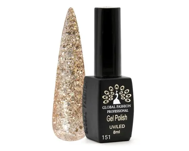 Oja semipermanenta Black Elite, Global Fashion 8 ml, Auriu 151