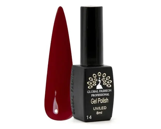 Oja semipermanenta Black Elite, Global Fashion 8 ml, Rosu bordo 014