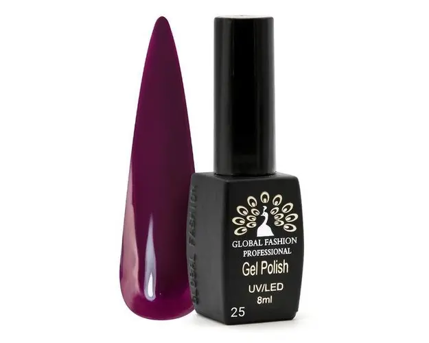 Oja semipermanenta Black Elite, Global Fashion 8 ml, Rosu bordo 025