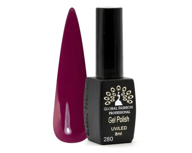 Oja semipermanenta Black Elite, Global Fashion, 8 ml, Rosu bordo 280
