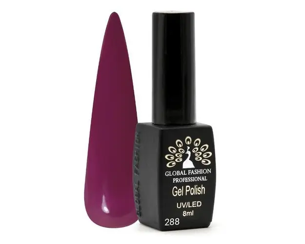 Oja semipermanenta Black Elite, Global Fashion 8 ml, Rosu bordo 288