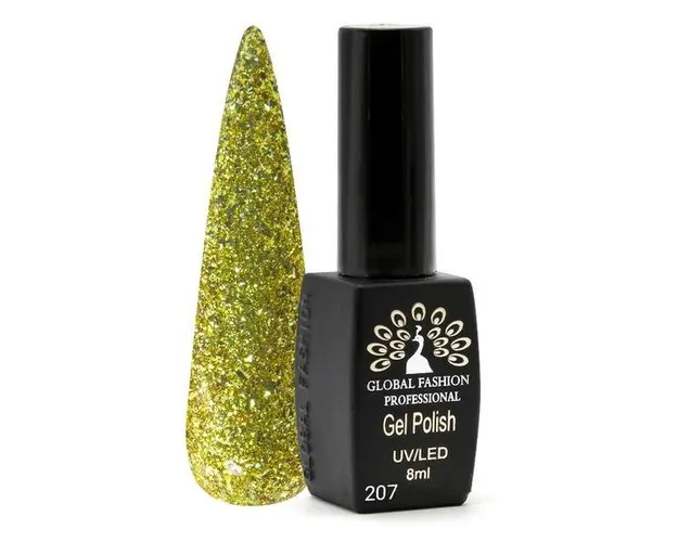Oja semipermanenta Black Elite, Global Fashion, 8 ml, Auriu 207