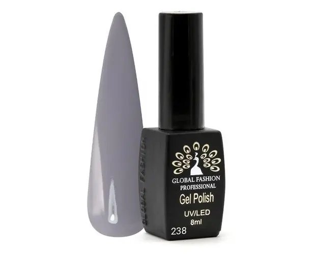 Oja semipermanenta Black Elite, Global Fashion 8 ml, Gri 238