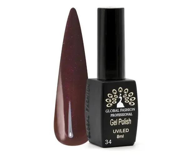 Oja semipermanenta Black Elite, Global Fashion, 8 ml, Maro 034