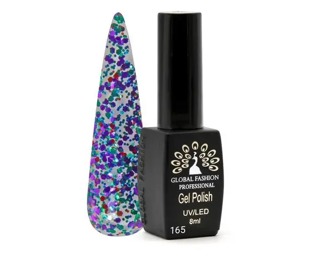 Oja semipermanenta Black Elite, Global Fashion 8 ml, Multicolor 165