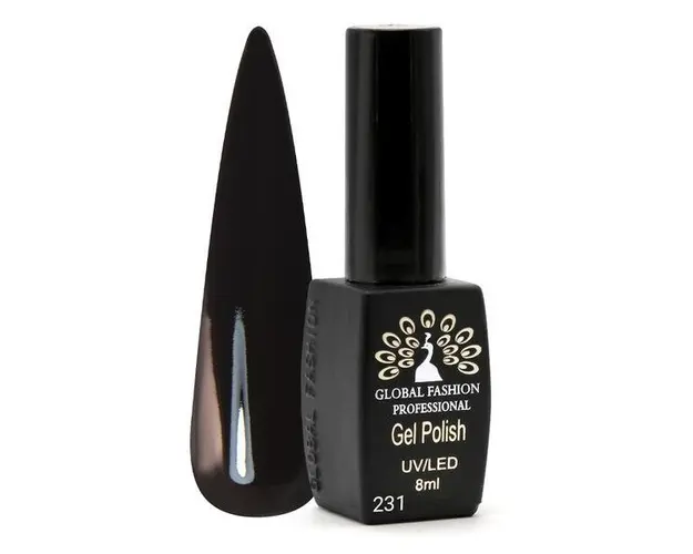 Oja semipermanenta Black Elite, Global Fashion, 8 ml, Negru 231