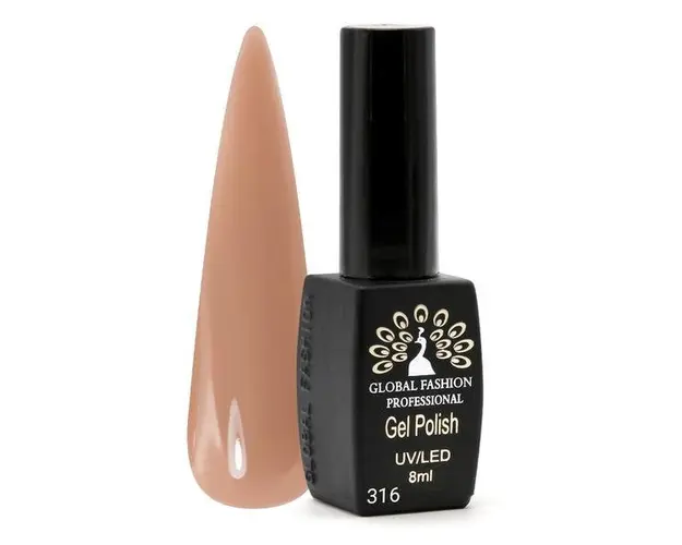 Oja semipermanenta Black Elite, Global Fashion, 8 ml, Maro 316