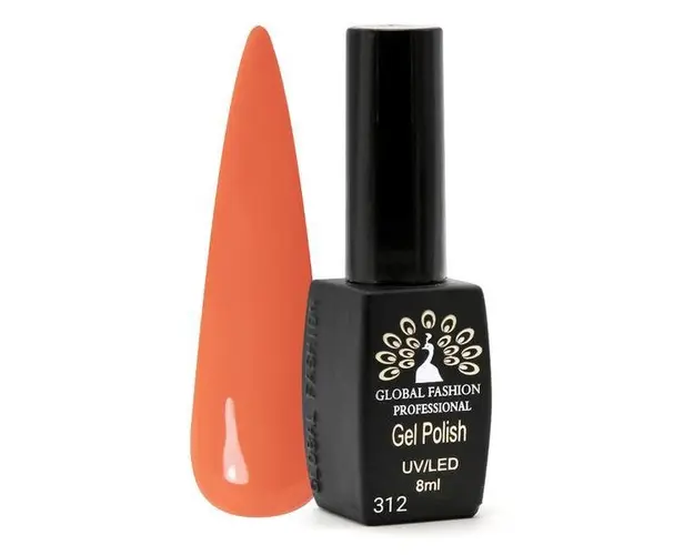 Oja semipermanenta Black Elite, Global Fashion 8 ml, Portocaliu 312