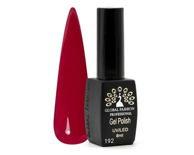 Oja semipermanenta Black Elite, Global Fashion 8 ml, Rosu 192