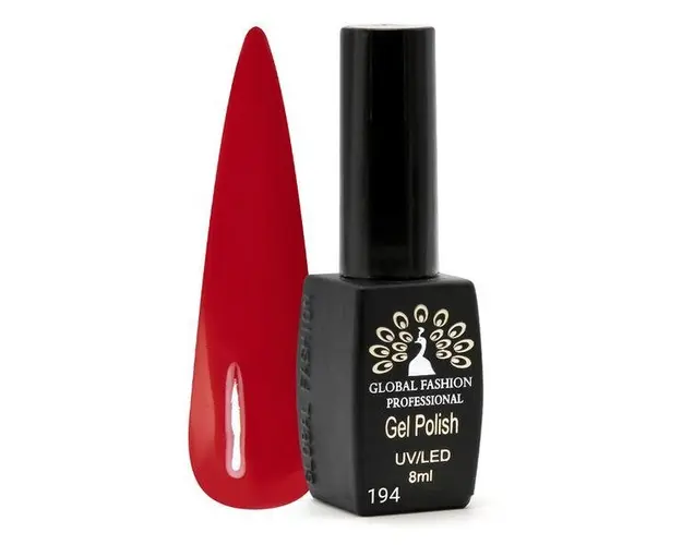 Oja semipermanenta Black Elite, Global Fashion 8 ml, Rosu 194