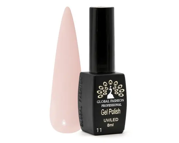 Oja semipermanenta Black Elite, Global Fashion 8 ml, Roz 011