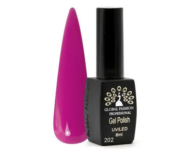Oja semipermanenta Black Elite, Global Fashion 8 ml, Roz 202