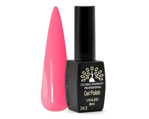 Oja semipermanenta Black Elite, Global Fashion 8 ml, Roz 263