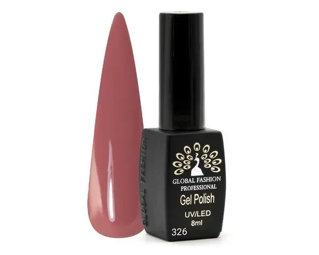 Oja semipermanenta Black Elite, Global Fashion 8 ml, Roz 326