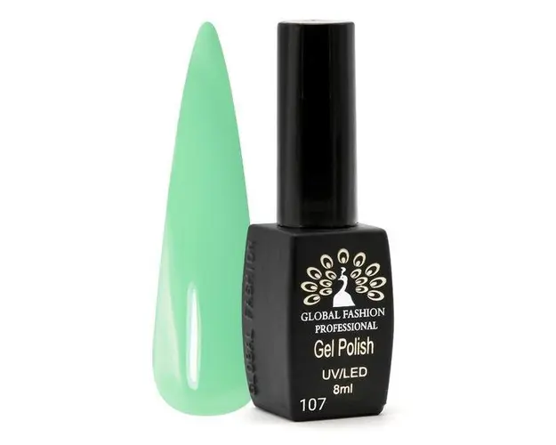 Oja semipermanenta Black Elite, Global Fashion 8 ml, Verde 107