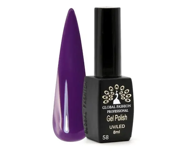 Oja semipermanenta Black Elite, Global Fashion 8 ml, Violet 058