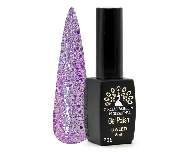 Oja semipermanenta Black Elite, Global Fashion, 8 ml, Violet 208