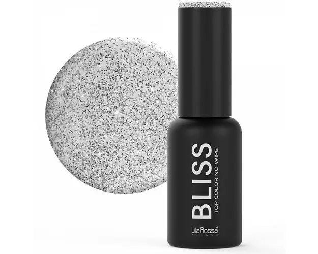 Oja Semipermanenta BlissTop Color Glitter Silver Lila Rossa, 7ml