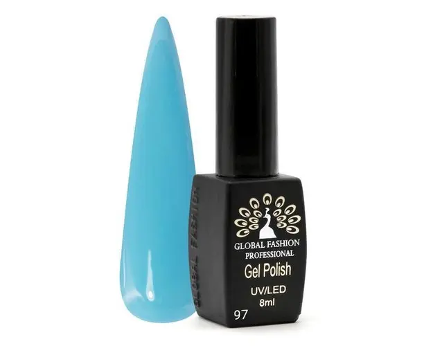 Oja semipermanenta, Global Fashion, Black Elite, 8 ml, Albastru 097