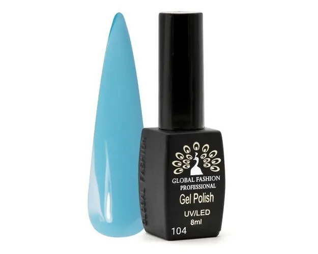 Oja semipermanenta, Global Fashion, Black Elite, 8 ml, Albastru 104