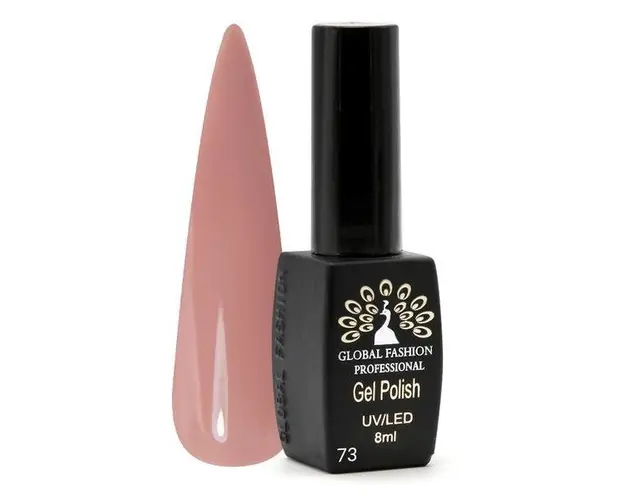 Oja semipermanenta, Global Fashion, Black Elite, 8 ml, Nude 073