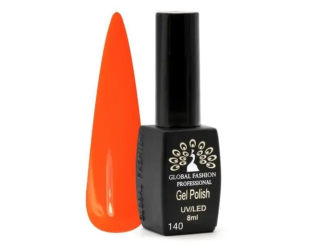 Oja semipermanenta, Global Fashion, Black Elite, 8 ml, Portocaliu 140