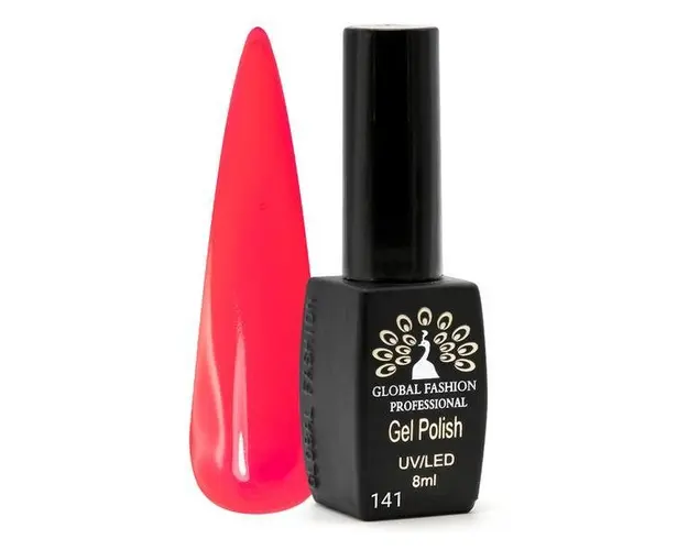 Oja semipermanenta, Global Fashion, Black Elite, 8 ml, Rosu 141