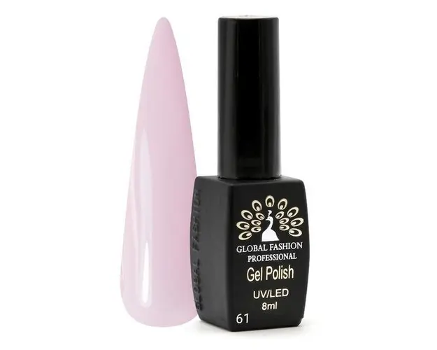 Oja semipermanenta, Global Fashion, Black Elite, 8 ml, Roz 061