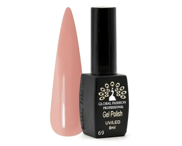 Oja semipermanenta, Global Fashion, BLACK ELITE, 8 ml, Roz 069