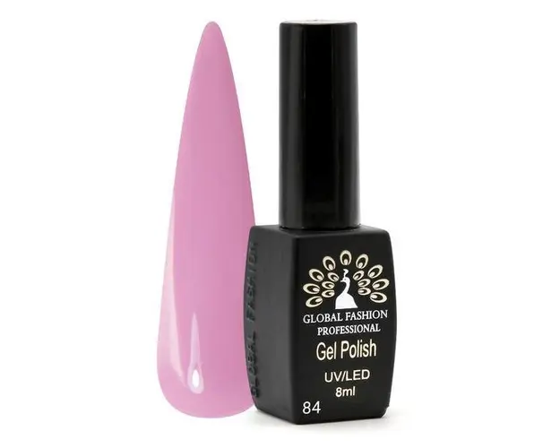 Oja semipermanenta, Global Fashion, Black Elite, 8 ml, Roz 084
