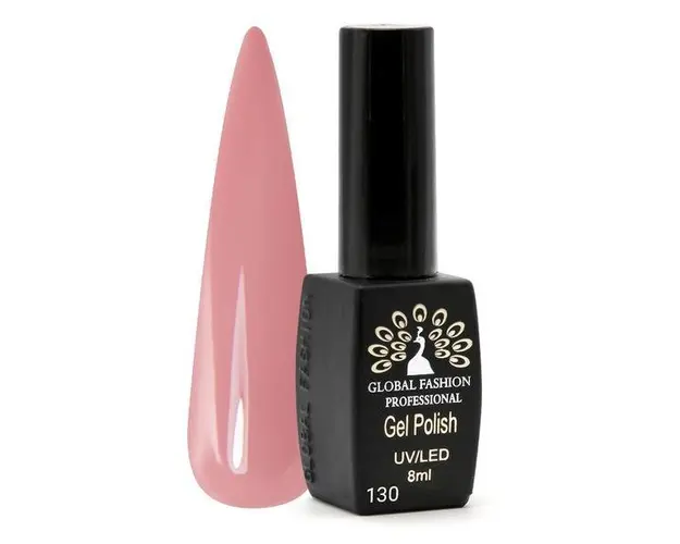 Oja semipermanenta, Global Fashion, Black Elite, 8 ml, Roz 130