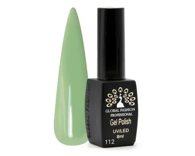 Oja semipermanenta, Global Fashion, Black Elite, 8 ml, Verde 112