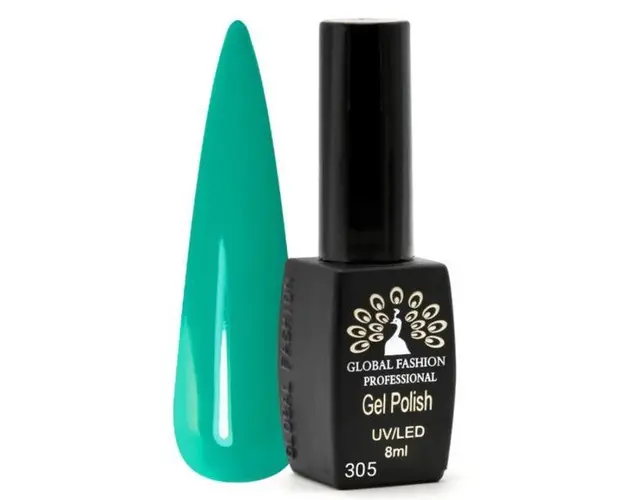 Oja semipermanenta Global Fashion Black Elite 8 ml, Verde 305