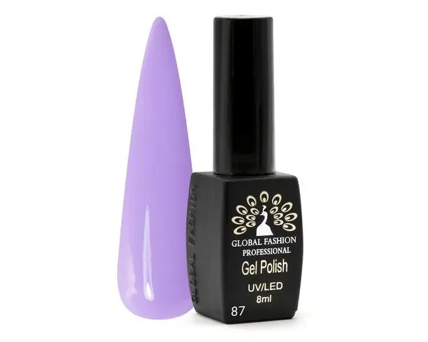 Oja semipermanenta, Global Fashion, Black Elite, 8 ml, Violet 087