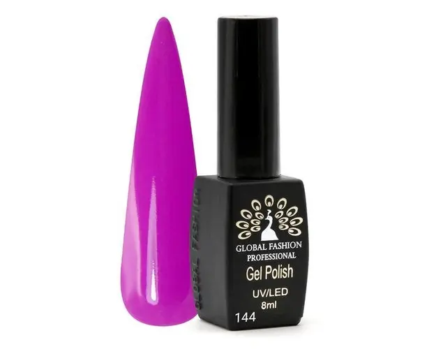 Oja semipermanenta, Global Fashion, Black Elite, 8 ml, Violet 144