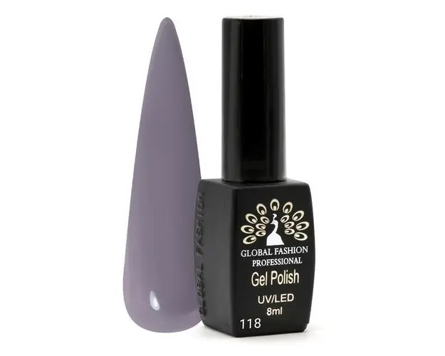 Oja semipermanenta, Global Fashion, Black Elite, 8 ml, Violet Grey 118