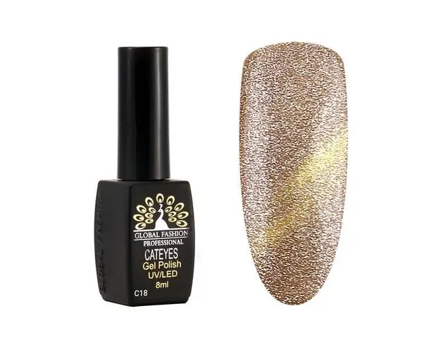 Oja semipermanenta, Global Fashion, Cat Eye, 8 ml, Auriu 18