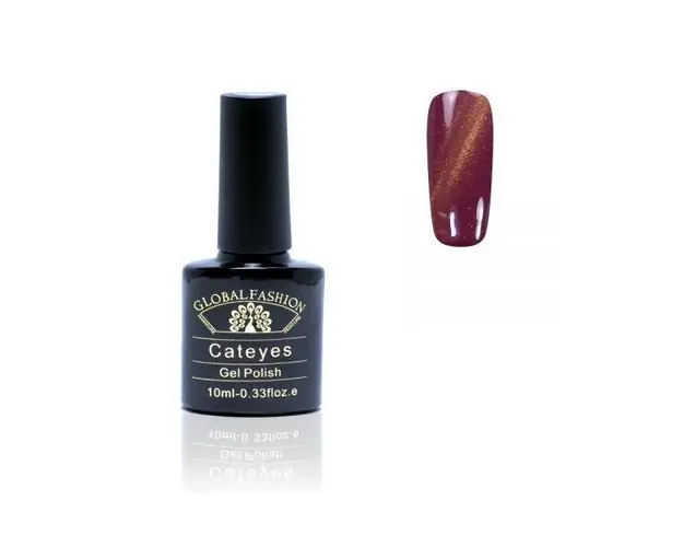 Oja semipermanenta, Global Fashion, Cat Eyes, 10 ml, Maro 61