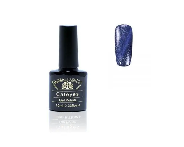 Oja semipermanenta, Global Fashion, Cat Eyes, 10ml, Albastru 56