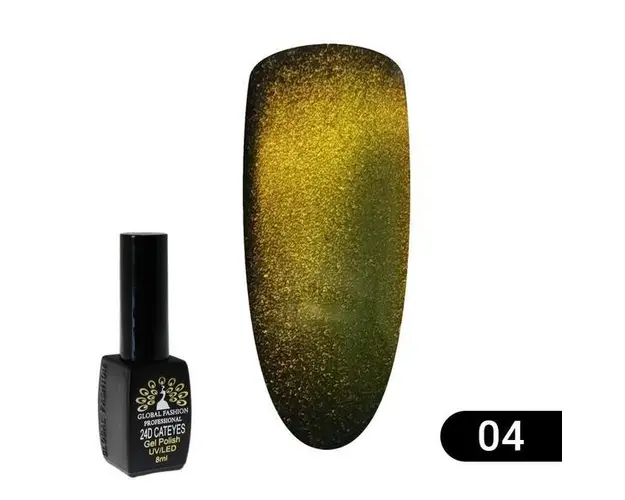 Oja semipermanenta, Global Fashion, Cat Eyes 24D, 8 ml, Chameleon 04