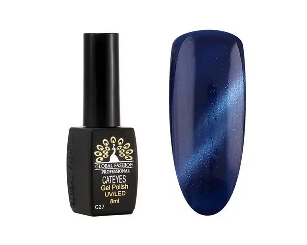 Oja semipermanenta, Global Fashion, Cat Eyes, 8 ml, Albastru 27