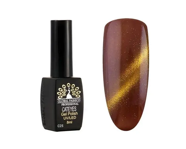 Oja semipermanenta, Global Fashion, Cat Eyes, 8 ml, Maro 25
