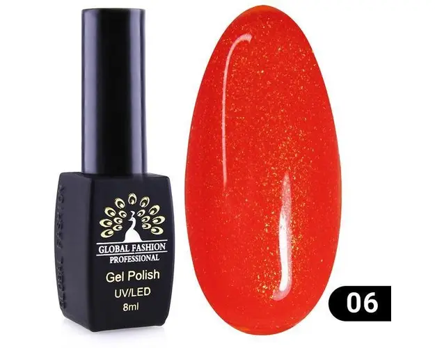 Oja semipermanenta, Global Fashion, Disco Summer, 8 ml, Rosu 06