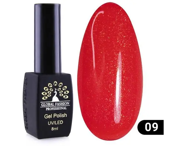 Oja semipermanenta, Global Fashion, Disco Summer 8 ml, Rosu 09