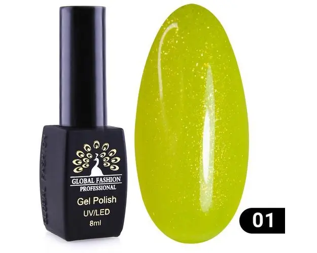 Oja semipermanenta, Global Fashion, Disco Summer, 8 ml,Verde 01