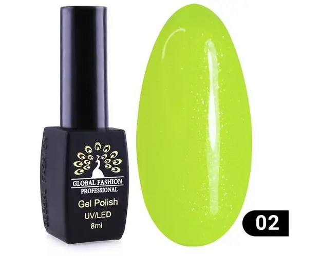 Oja semipermanenta, Global Fashion, Disco Summer, 8 ml, Verde 02