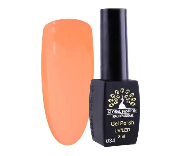 Oja semipermanenta, Global Fashion, London, 8 ml, Portocaliu 34