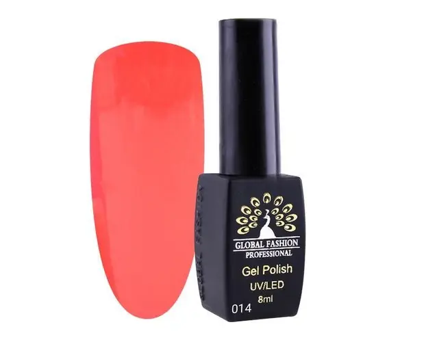 Oja semipermanenta, Global Fashion, London, 8 ml, Rosu 14