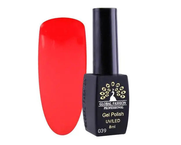 Oja semipermanenta, Global Fashion, London 8 ml, Rosu 39