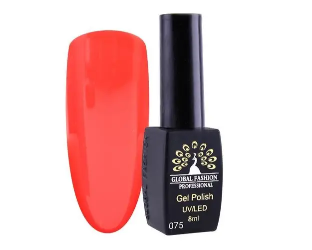 Oja semipermanenta, Global Fashion, London 8 ml, Rosu 75